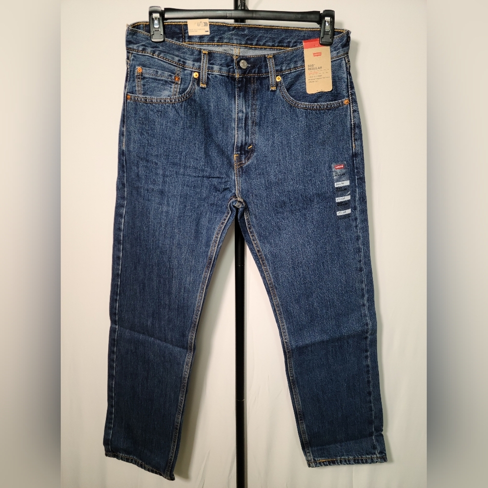 Levi's 505 Regular Fit Blue Jeans Men 33x30 NEW - Picture 1 of 3